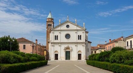 Fototapeta premium Explore the beauty of the sanctuary church of madonna dell'angelo in caorle, italy