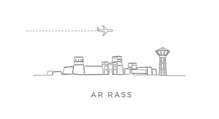 Ar Rass Skyline Cityscape Illustration.