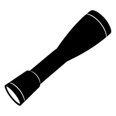 Black flashlight silhouette on white background vector