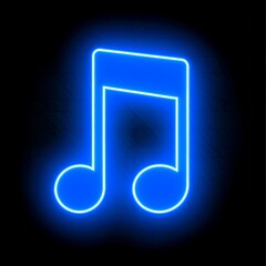 Fototapeta na wymiar Neon music note graphic