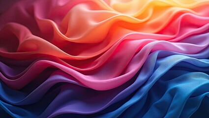 Obraz premium A spectrum of vibrant colors in flowing fabric.