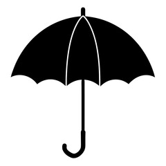 Black umbrella silhouette on white vector