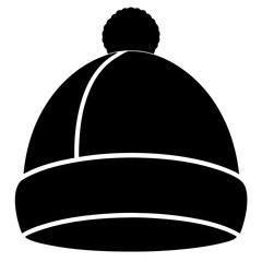 Black winter bobble hat silhouette winter hat beanie