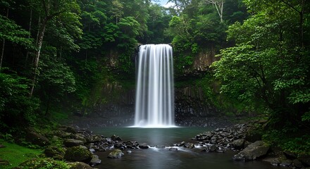 Obraz premium A scenic shot of a waterfall in Uvita, Costa Rica