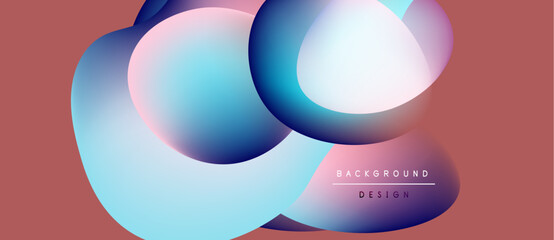 Abstract fluid shapes overlap, creating vibrant color gradients. Background features soft hues, modern design elements.