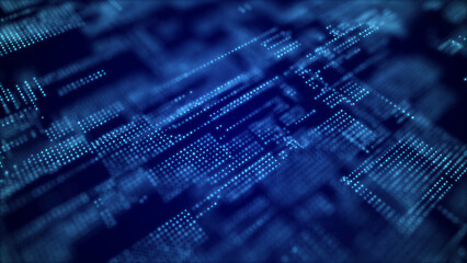 Abstract background. Digital data code matrix. 3D.