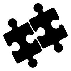 Interlocking Puzzle Pieces Black Silhouette vector