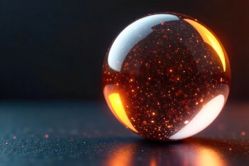 Close-up of a gleaming, polished sphere reflecting soft light, suggesting opulence and luxury The perfect, smooth surface hints at high-end materials and craftsmanship , design, background