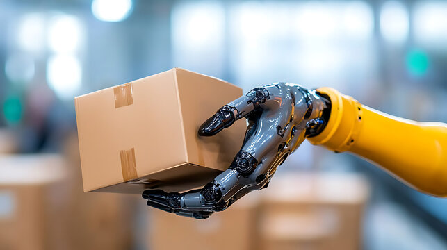 Automated delivery process warehouse image industrial environment close-up robotics and innovation