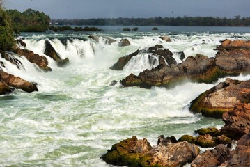 waterfall and rocks