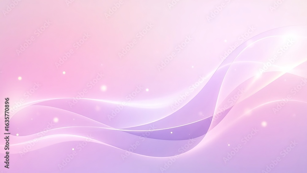 Poster modern abstract gradient background with flowing wavy lines and soft light effects, in elegant pink 