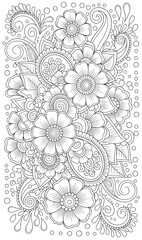 Henna Pattern of Lion Face and Flower