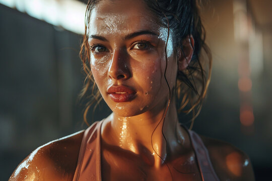 Woman fitness workout wellness concept generative AI modern technology