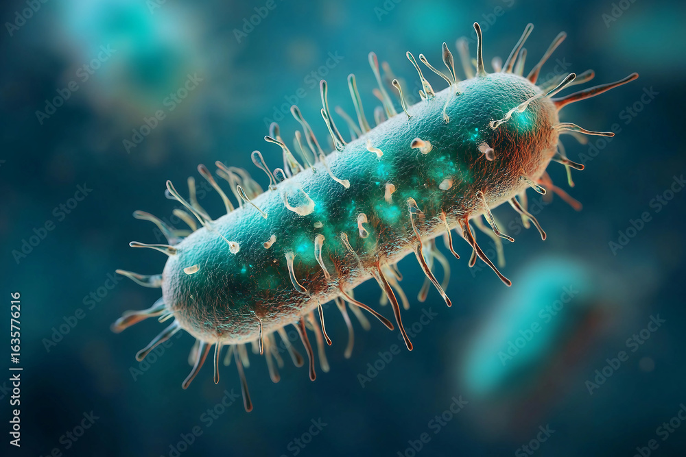 Poster generative ai depiction of glowing dna structure showcasing biological and scientific concepts in vi