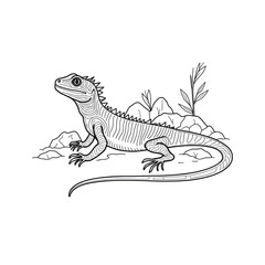 lizard on a white background