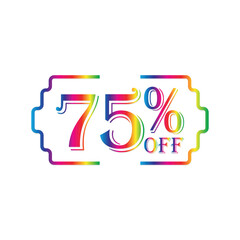 Colorful 75% Off Discount Tag