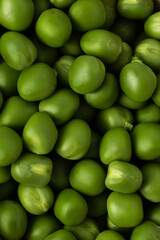 Close-up of green pea grains, top view. Macro food