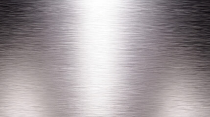 Shiny silver metal texture with horizontal brushed lines. Abstract chrome background for industrial design. Polished metallic surface.