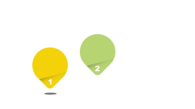 animated video of 3 steps  business infographics multicolor shape  for workflow, presentation, 4k animation