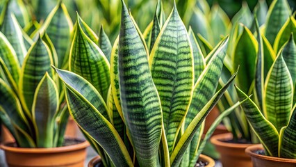 sansevieria trifasciata green plant in a pot