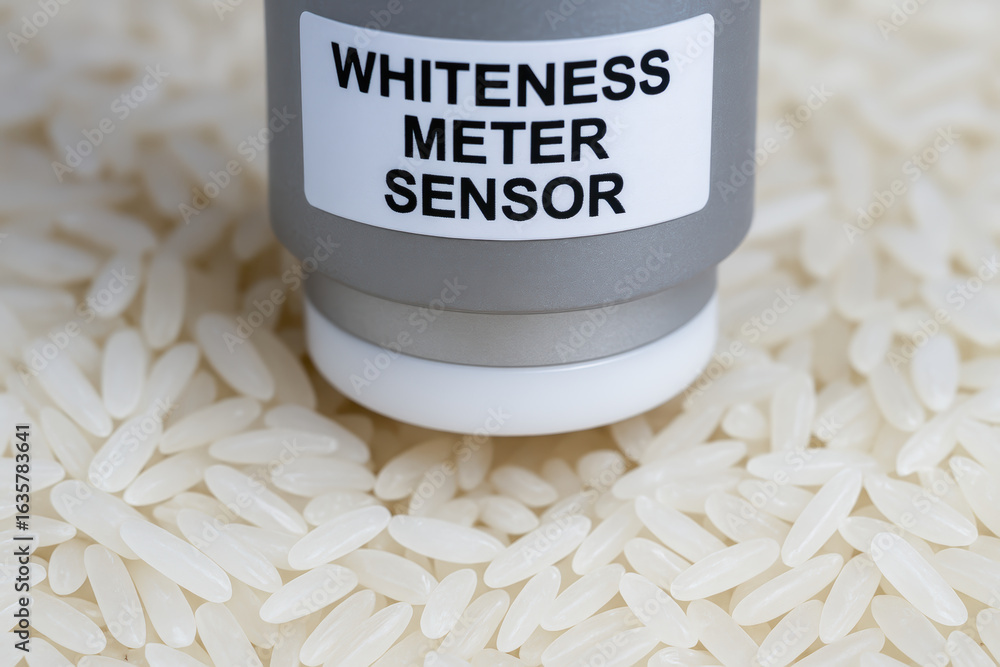 Poster whiteness meter sensor device used in rice mill production to measure rice quality and ensure consis