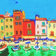 colorful houses in venice