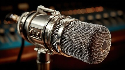 Close-up of a condenser mic capsule showcasing its detailed design and textures