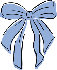 Blue ribbon bow. Perfect for greeting cards, wedding invites, event programs, or formal stationery. Fully editable vector.