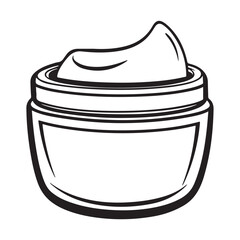 cream jar vector silhouette illustration