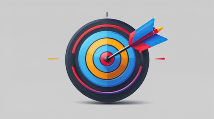 Colorful target with a bullseye hit — a visual metaphor for precision and goal achievement