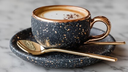 Coffee Cup On Marble Table