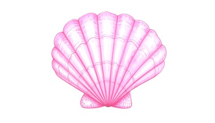 Pink seashell illustration (1)