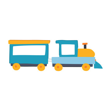 playvintage train toy cartoon vector illustration