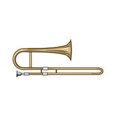Obraz premium flute trombone cartoon vector illustration