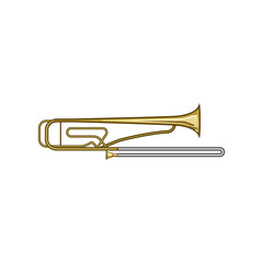 Obraz premium tumbler trombone cartoon vector illustration