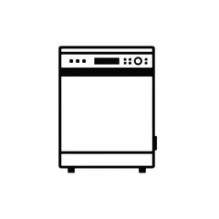 Fototapeta premium Dishwasher illustration presenting a simple, sleek appliance. This Dishwasher design displays a modern, minimalist style perfect for representing kitchen appliances.
