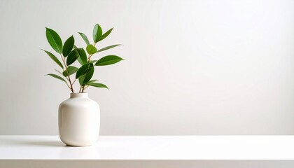 white vase with plant