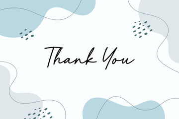 Abstract hand drawn organic shape with editable text wedding thank you card template. Vector illustration