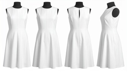 White Women’s Dress Mockup Front and Back