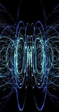 Rounded lines moving up in a space. Loop. 4K Vertical