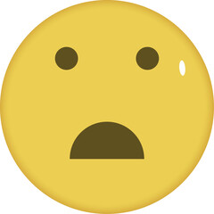 Fototapeta premium Shocked Face Emoji – Simple Vector with Open Mouth