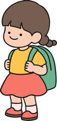 a girl on her way to school