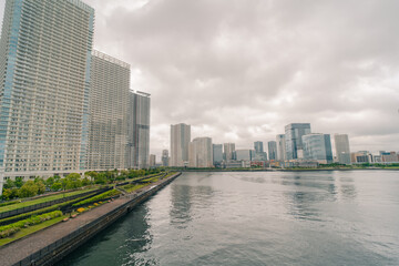 tokyo, japan - 2 august 2025 Tower mansions of Harumi, Chuo-Ku