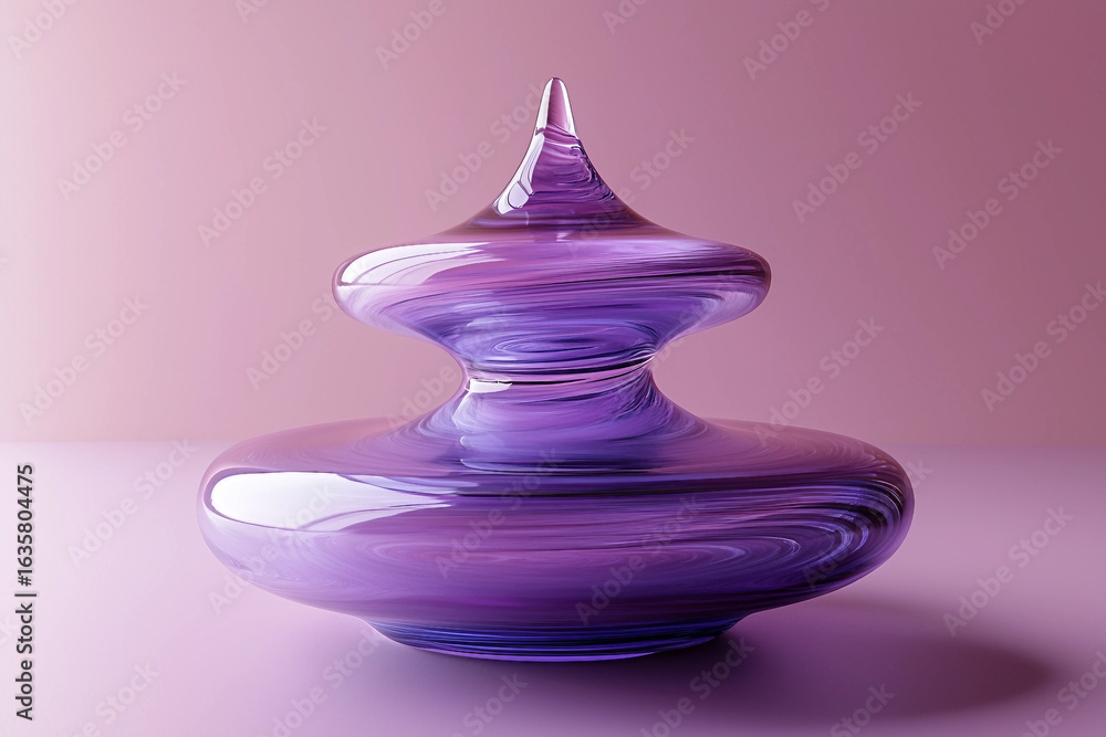 Poster abstract shape 3d elements on a vivid background, generative ai