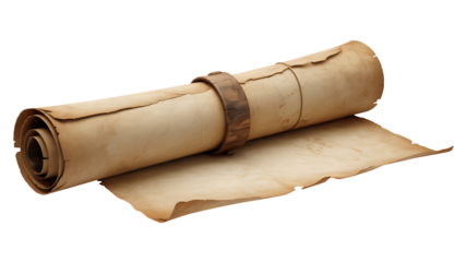 Reveal ancient secrets with aged parchment scroll, perfect for fantasy maps or historical documents