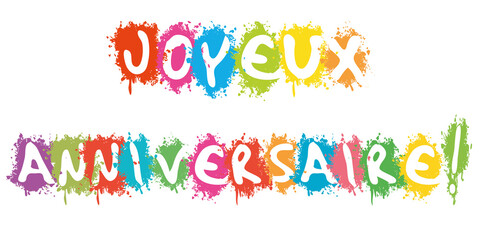 anniversaire in white splash background illustration