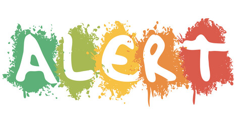 alert work in white splash background illustration