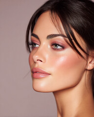 soft blush tones across cheeks and nose bridge