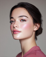 soft blush tones across cheeks and nose bridge