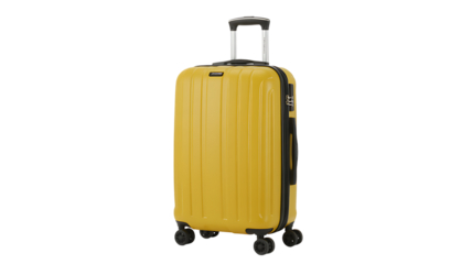Stylish yellow suitcase ready for your next adventure perfect for all travel needs and vacation getaway